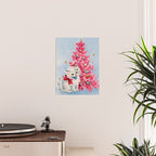 Retro Christmas, Vintage Christmas Kitten Poster Gallery Image 2