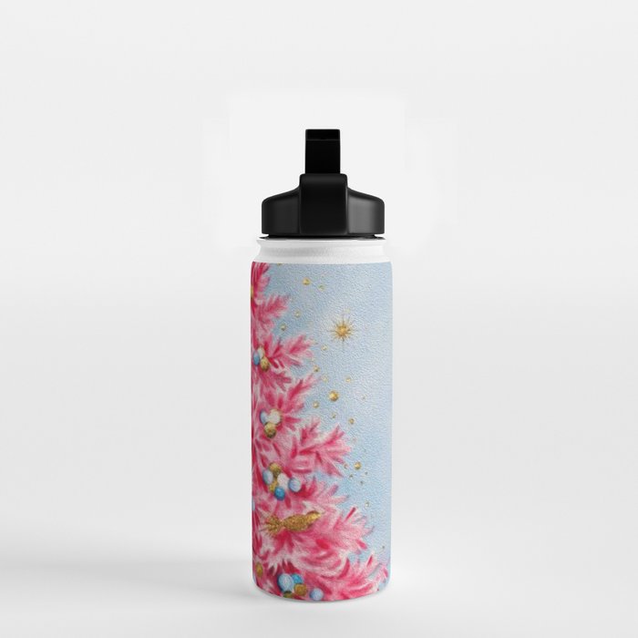 Retro Christmas, Vintage Christmas Kitten Water Bottle Gallery Image 2