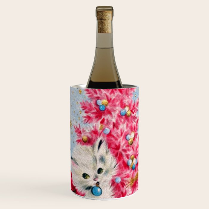 Retro Christmas, Vintage Christmas Kitten Wine Chiller Gallery Image 1