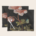Peonies with a butterfly - Johann Christoph Bayer -1812- Antique Lifelike Botanical Nature Painting Placemat Gallery Image 1