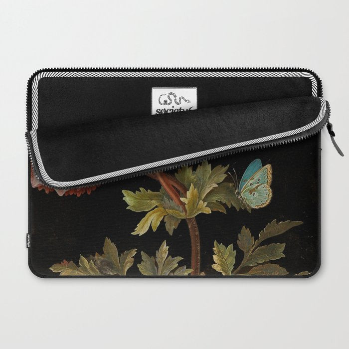 Peonies with a butterfly - Johann Christoph Bayer -1812- Antique Lifelike Botanical Nature Painting Laptop Sleeve Gallery Image 2