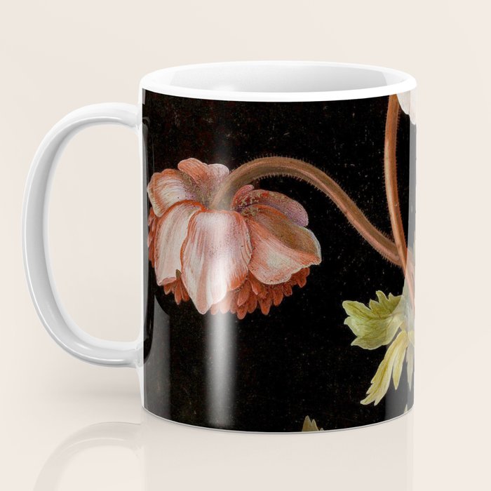 Peonies with a butterfly - Johann Christoph Bayer -1812- Antique Lifelike Botanical Nature Painting Coffee Mug Gallery Image 3