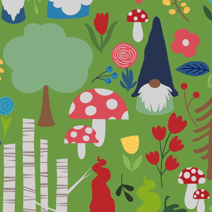 Gnomes In the Garden Green Coffee Mug Gallery Image 2