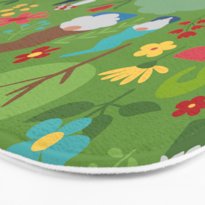 Gnomes In the Garden Green Bath Mat Gallery Image 3
