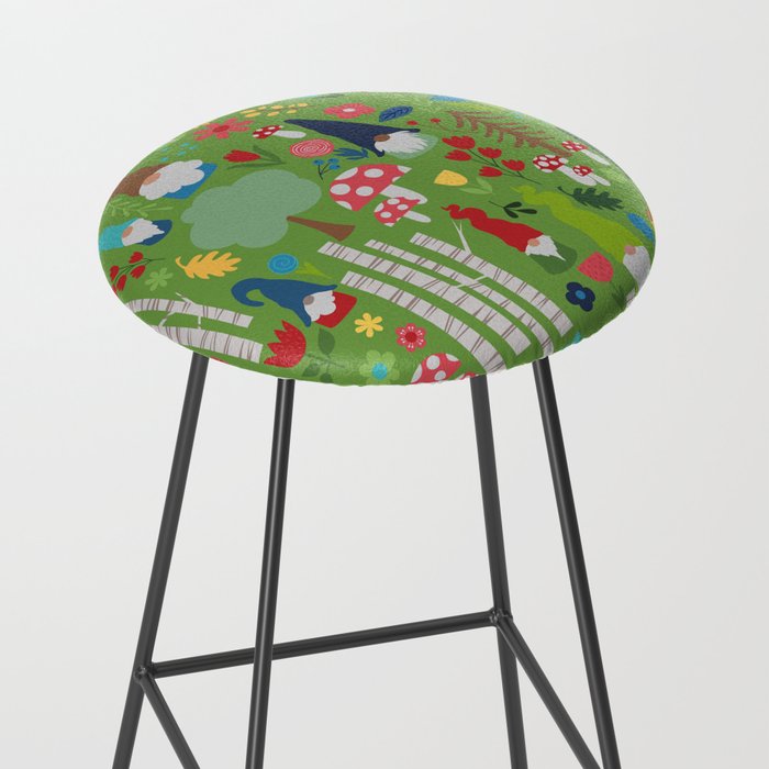 Gnomes In the Garden Green Stool Gallery Image 2