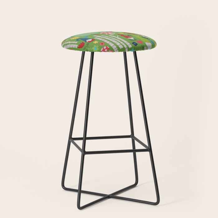 Gnomes In the Garden Green Stool Gallery Image 1