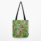 Gnomes In the Garden Green Tote Bag Gallery Image 2
