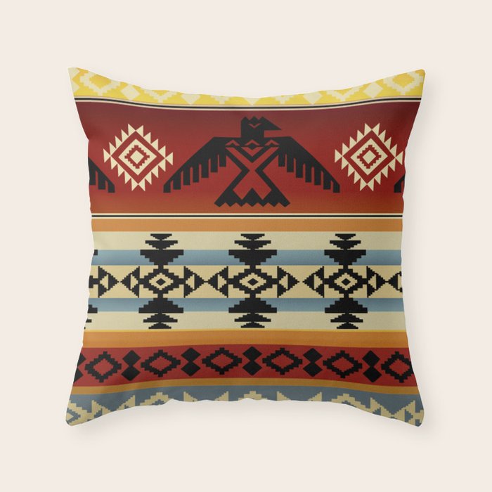 Thunderbird | Native American Pattern Throw Pillow Gallery Image 6