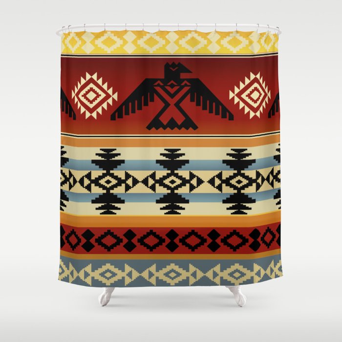 Thunderbird | Native American Pattern Shower Curtain Gallery Image 1
