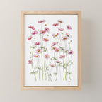 Pink Cosmos Flowers Mini Art Print Gallery Image 1