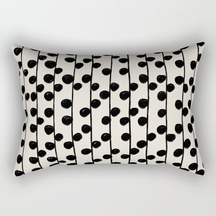 Dots / Black & White Pattern Rectangular Pillow Gallery Image 1
