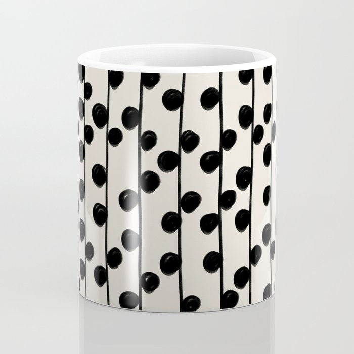 Dots / Black & White Pattern Coffee Mug Gallery Image 4