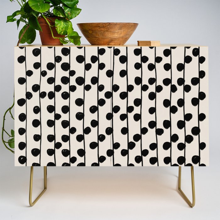 Dots / Black & White Pattern Credenza Gallery Image 1