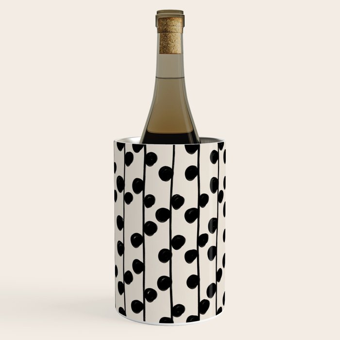 Dots / Black & White Pattern Wine Chiller Gallery Image 1