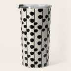 Dots / Black & White Pattern Travel Mug Gallery Image 3