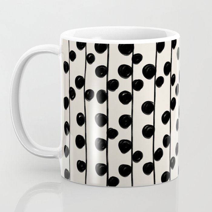 Dots / Black & White Pattern Coffee Mug Gallery Image 3