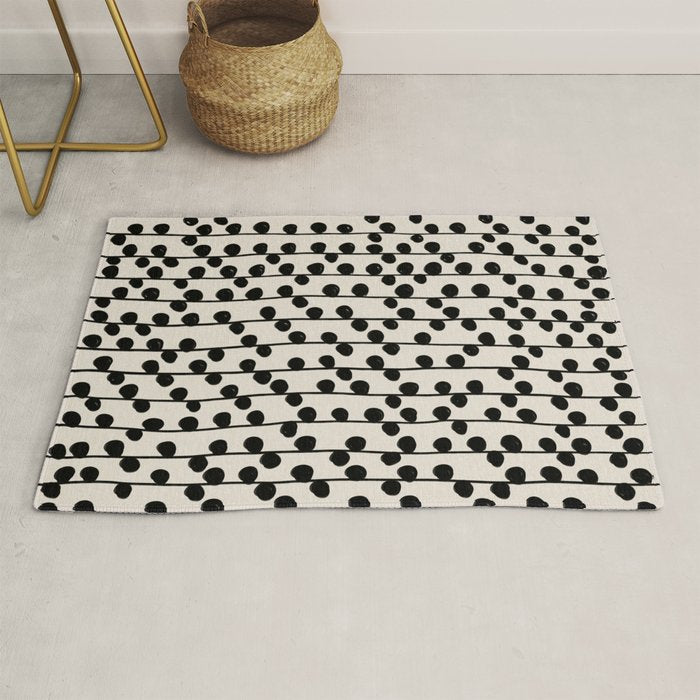 Dots / Black & White Pattern Rug Gallery Image 1