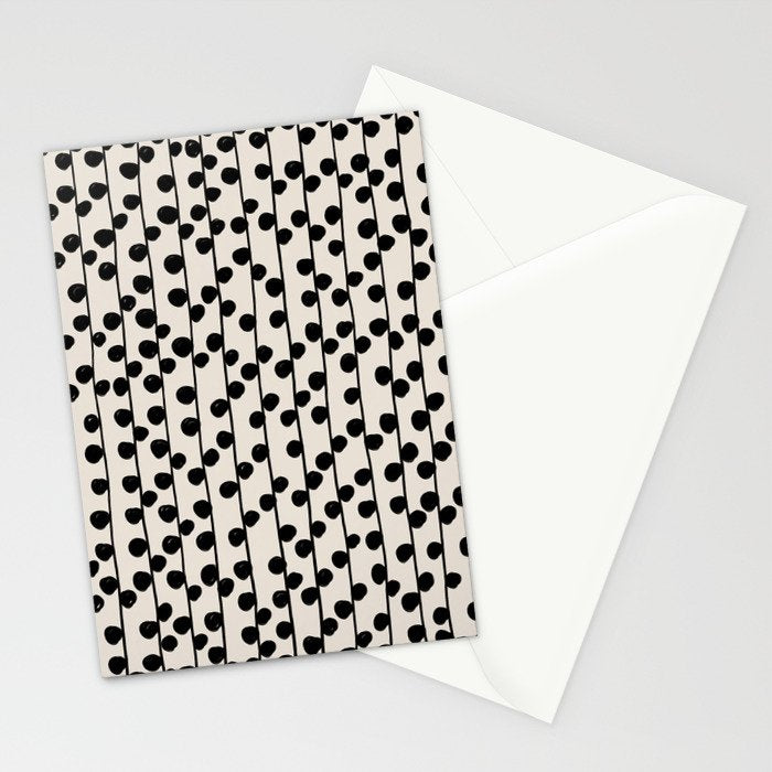 Dots / Black & White Pattern Stationery Card Gallery Image 2