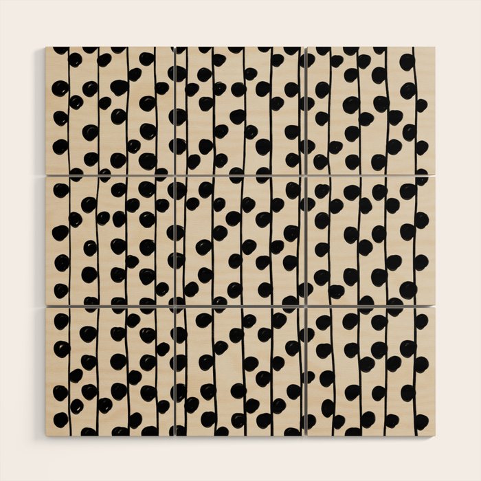 Dots / Black & White Pattern Wood Wall Art Gallery Image 1