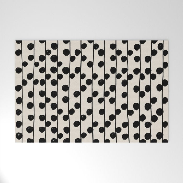 Dots / Black & White Pattern Welcome Mat Gallery Image 1