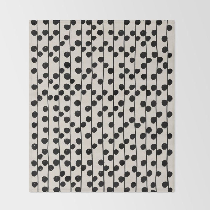 Dots / Black & White Pattern Throw Blanket Gallery Image 2