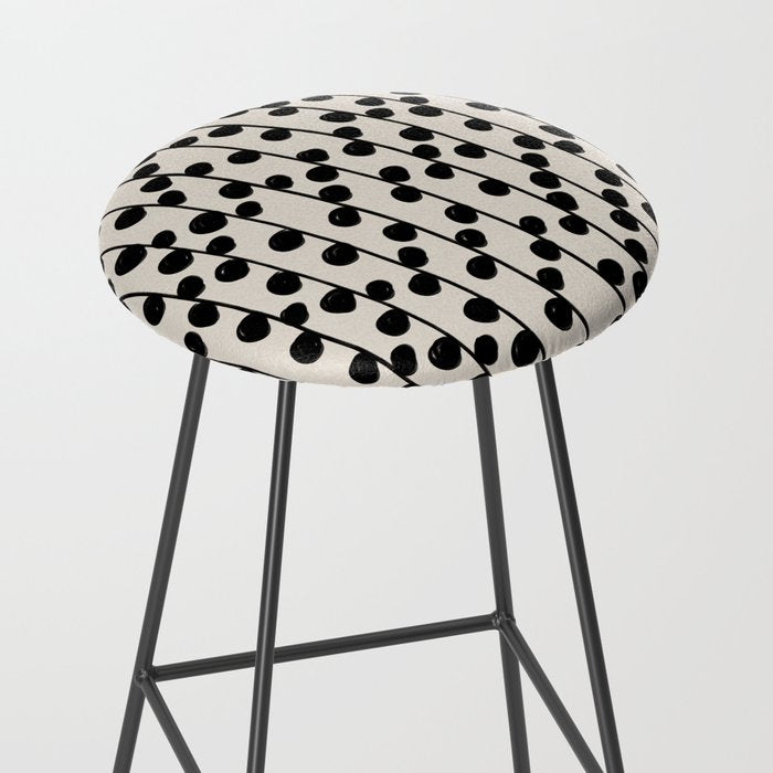 Dots / Black & White Pattern Stool Gallery Image 2