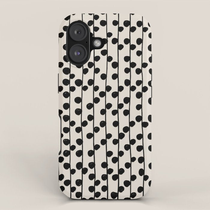 Dots / Black & White Pattern iPhone Case Gallery Image 1
