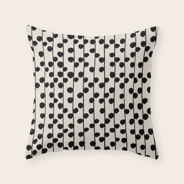 Dots / Black & White Pattern Throw Pillow Gallery Image 6