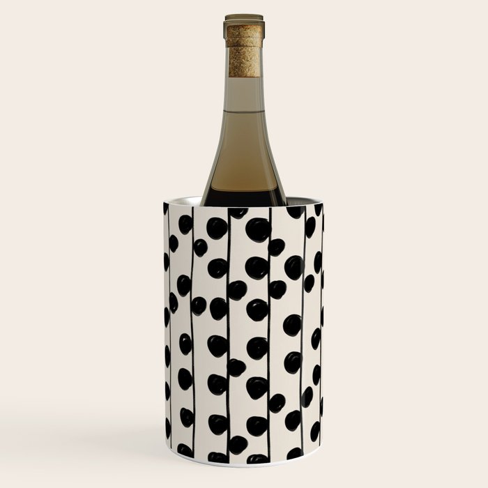 Dots / Black & White Pattern Wine Chiller Gallery Image 2