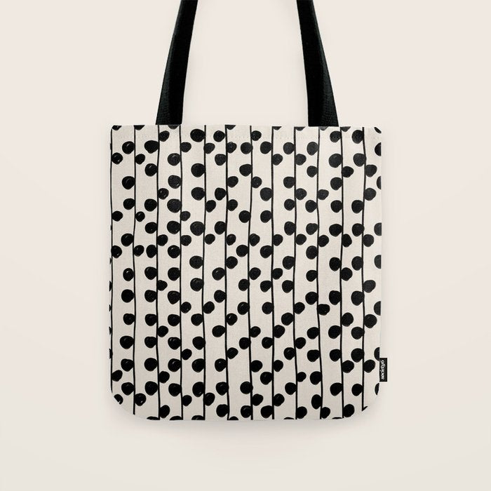 Dots / Black & White Pattern Tote Bag Gallery Image 1