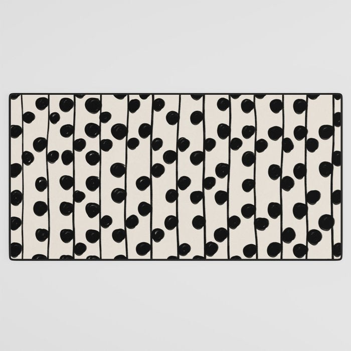 Dots / Black & White Pattern Desk Mat Gallery Image 3