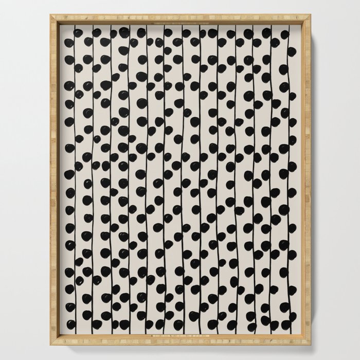 Dots / Black & White Pattern Serving Tray Gallery Image 1