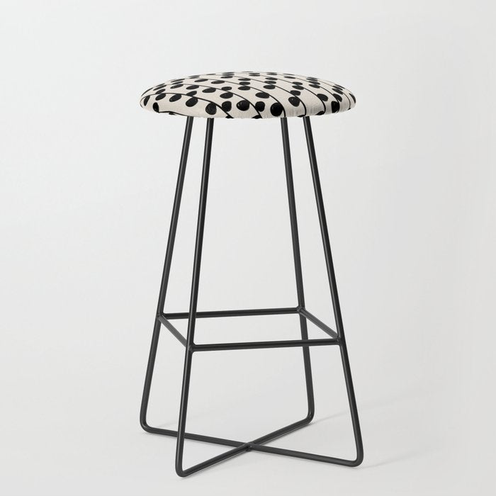 Dots / Black & White Pattern Stool Gallery Image 1