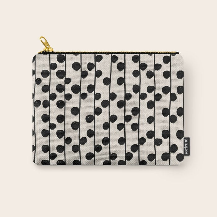 Dots / Black & White Pattern Carry All Pouch Gallery Image 1