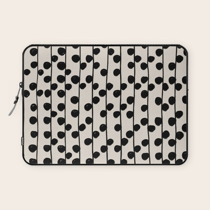 Dots / Black & White Pattern Laptop Sleeve Gallery Image 1