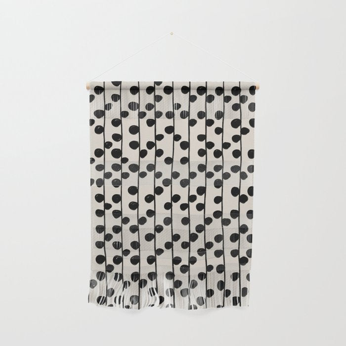 Dots / Black & White Pattern Wall Hanging Gallery Image 1