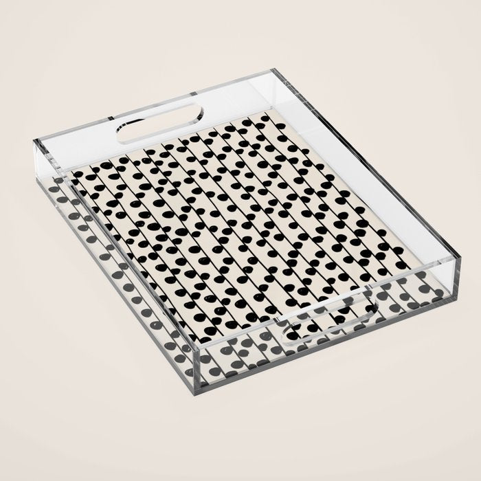 Dots / Black & White Pattern Acrylic Tray Gallery Image 1