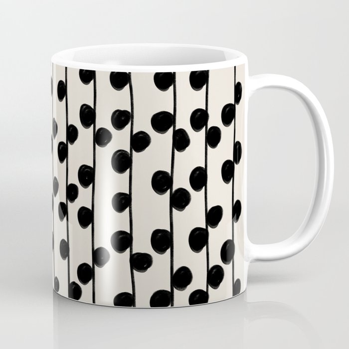 Dots / Black & White Pattern Coffee Mug Gallery Image 1
