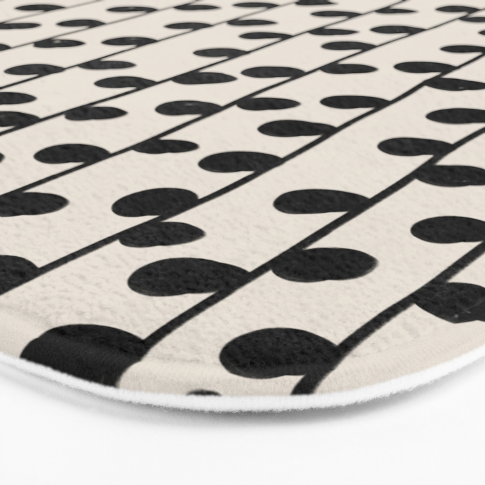 Dots / Black & White Pattern Bath Mat Gallery Image 3