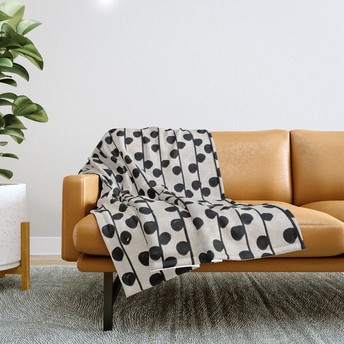 Dots / Black & White Pattern Throw Blanket Gallery Image 1