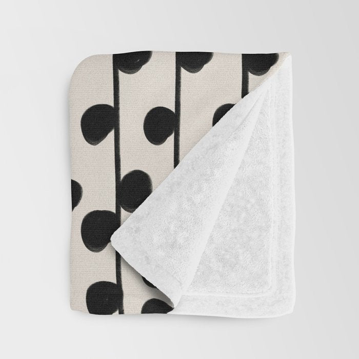 Dots / Black & White Pattern Throw Blanket Gallery Image 3
