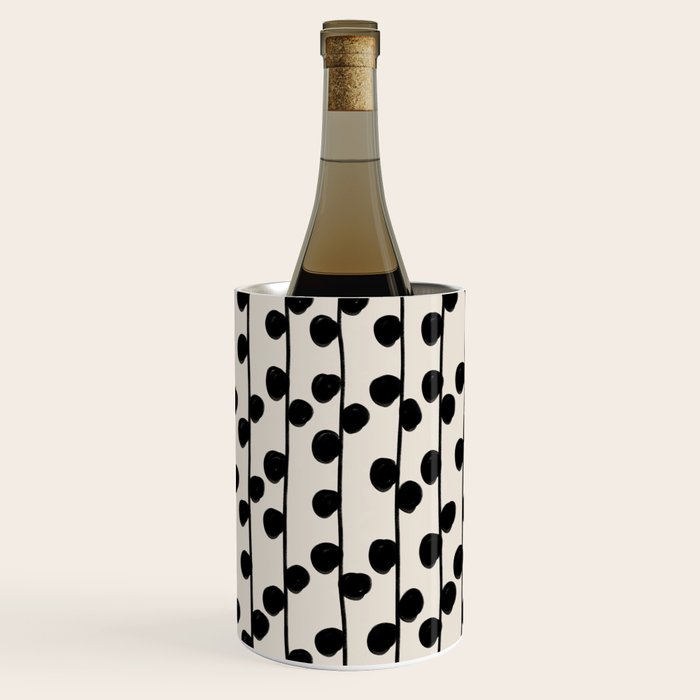 Dots / Black & White Pattern Wine Chiller Gallery Image 3