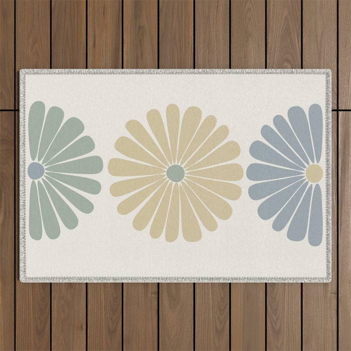Retro Summer Daisies II Outdoor Rug Gallery Image 1