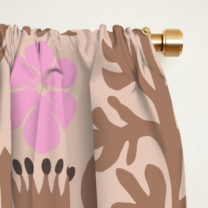 CELIE FLOWER PATCH Inspired by PANTONE 17 1230 Mocha Mousse Window Curtain Gallery Image 2