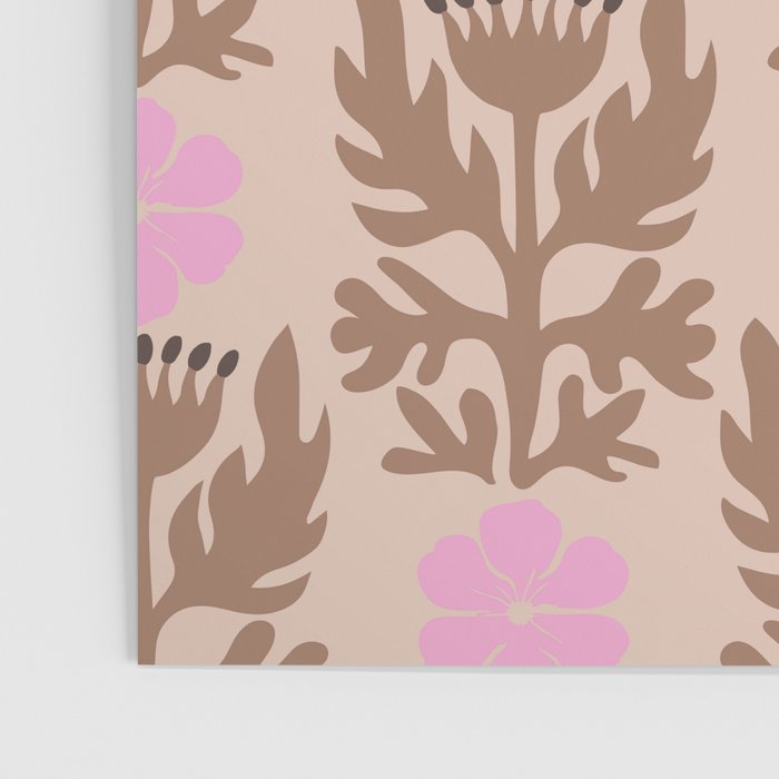 CELIE FLOWER PATCH Inspired by PANTONE 17 1230 Mocha Mousse Poster Gallery Image 3