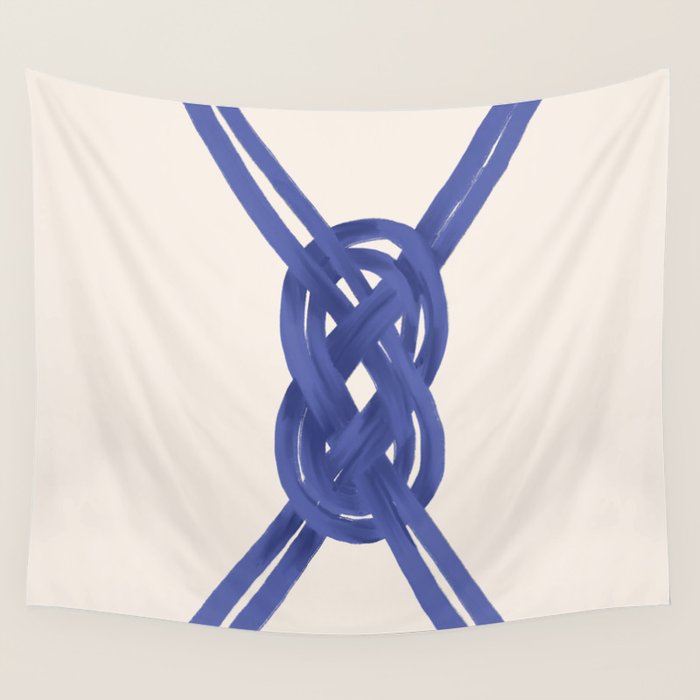 Nautical Knot Art Print  Minimalist Blue Rope Illustration Wall Tapestry Gallery Image 4
