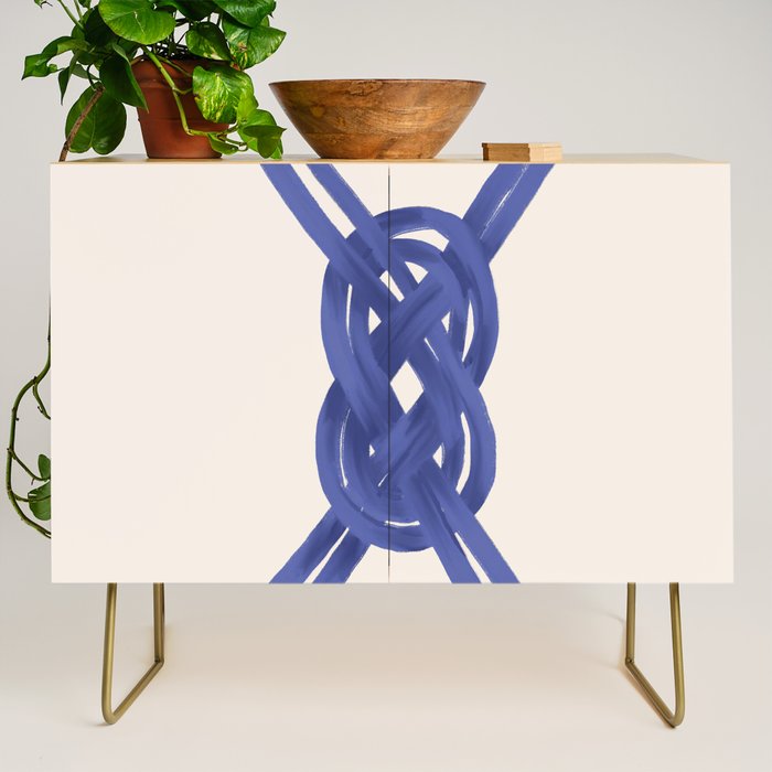 Nautical Knot Art Print  Minimalist Blue Rope Illustration Credenza Gallery Image 1
