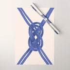 Nautical Knot Art Print  Minimalist Blue Rope Illustration Wrapping Paper Gallery Image 1