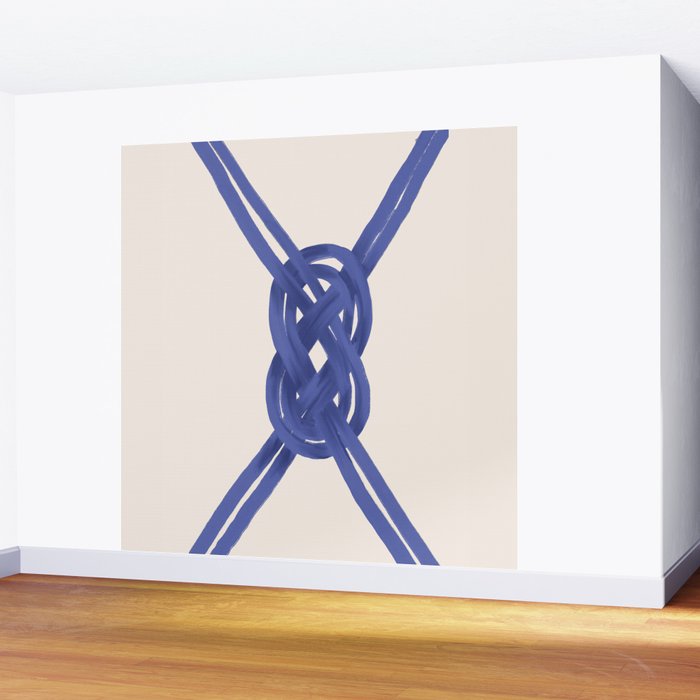 Nautical Knot Art Print  Minimalist Blue Rope Illustration Wall Mural Gallery Image 2