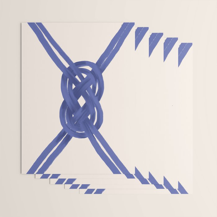 Nautical Knot Art Print  Minimalist Blue Rope Illustration Wrapping Paper Gallery Image 3